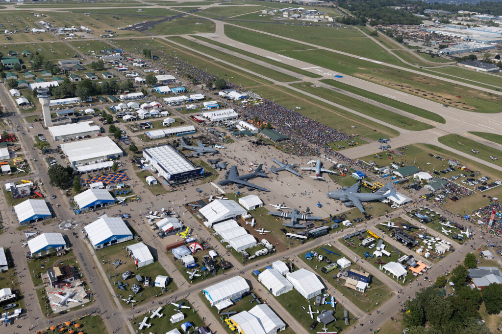 Aerial of EAA AirVenture | Boeing Plaza