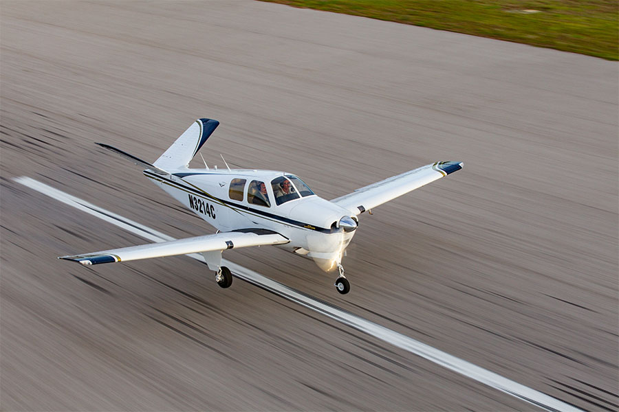 Beechcraft Bonanza landing at OSH AirVenture