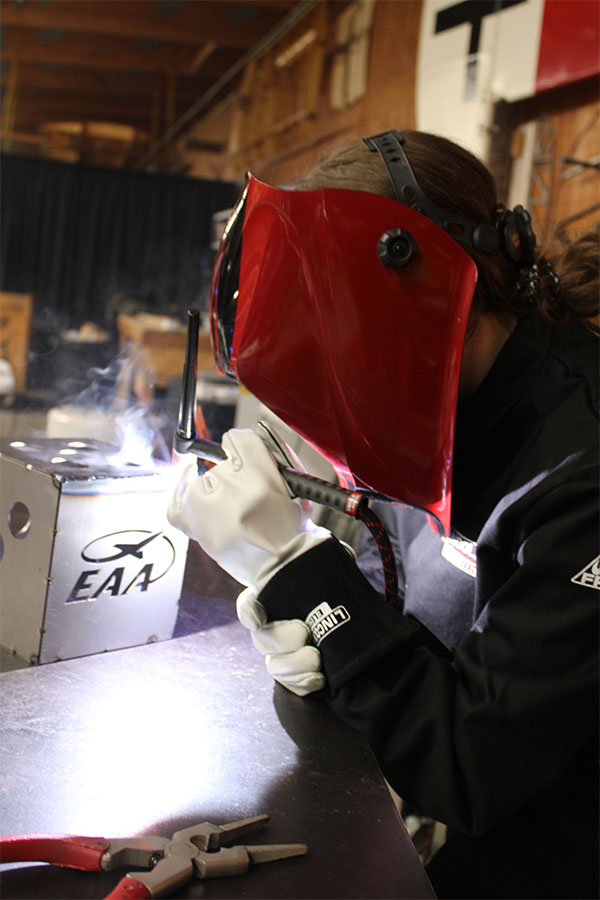 EAA air academy student welding